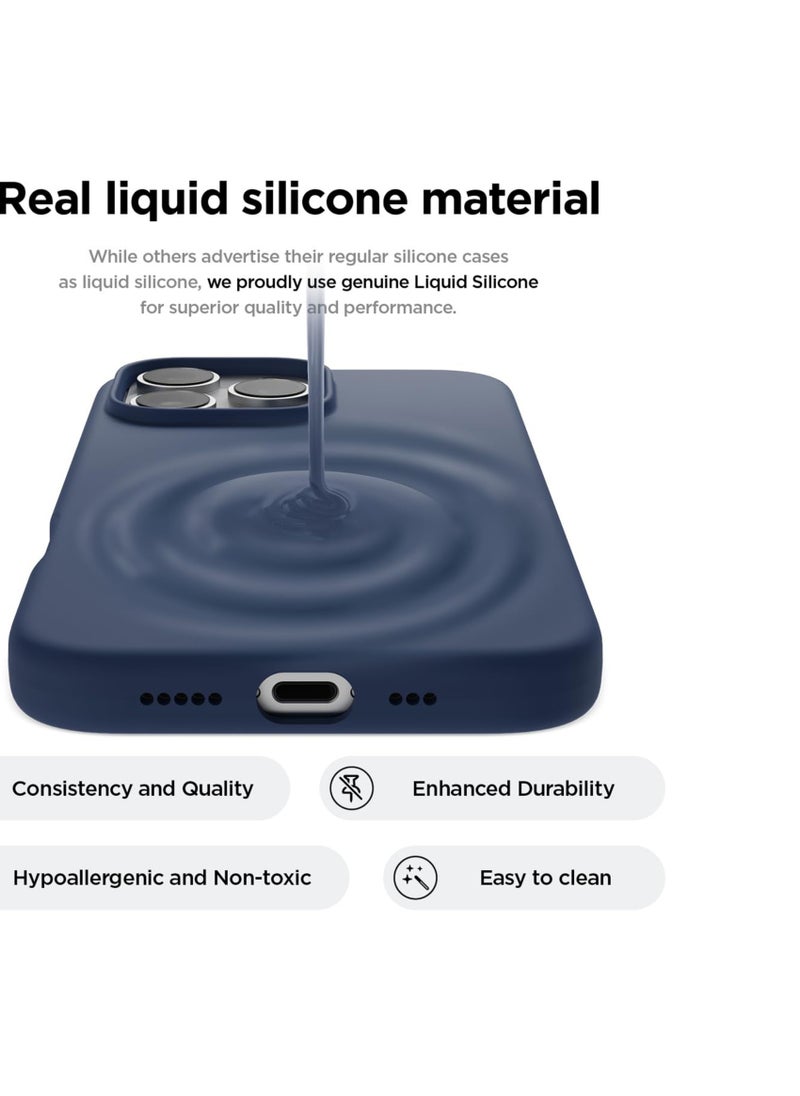 Waldic - iPhone 16 Pro Premium Silicone Case  - Dark Blue - Image 1