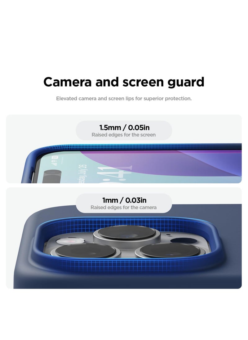 Waldic - iPhone 16 Pro Premium Silicone Case  - Dark Blue - Image 1