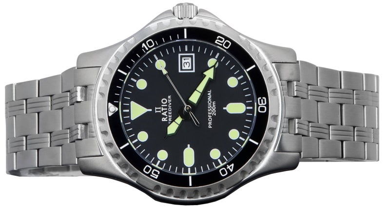 Ratio FreeDiver Professional Sapphire Black Dial Quartz RTF005 200M Men's Watch - Image 5