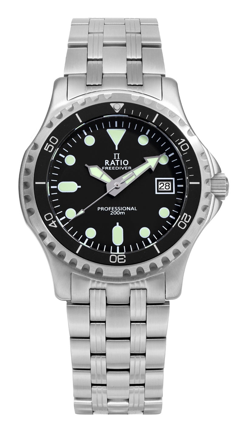 Ratio FreeDiver Professional Sapphire Black Dial Quartz RTF005 200M Men's Watch - Image 1
