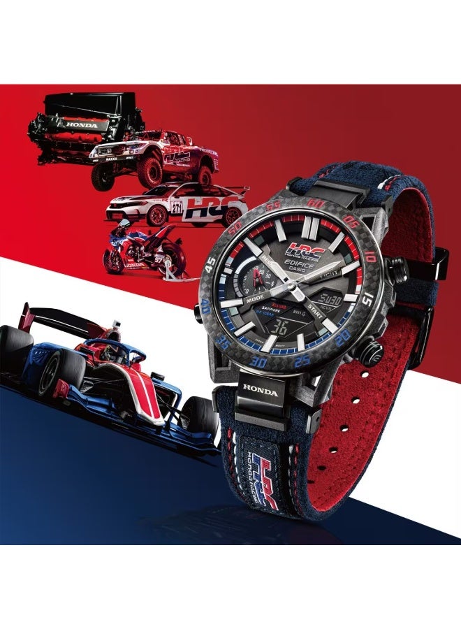 كاسيو ساعة كاسيو إيديفيس ECB-2000HR-1ADR للرجال تعمل بالطاقة الشمسية ومزودة بتقنية بلوتوث - مزودة بغطاء واقٍ من الكربون، وخاصية ربط الهاتف الذكي - Image 2