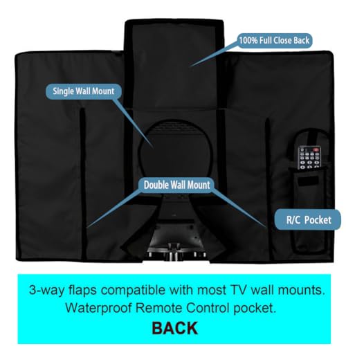 YOTOM Waterproof Outdoor TV Covers for 55 to 58 inches Outside TV, 600D Thick Fabric TV Screen Protector Cover with Remote Control Pocket - Size 55''W x 35''H x 5.5''D - Image 4