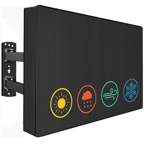 YOTOM Waterproof Outdoor TV Covers for 55 to 58 inches Outside TV, 600D Thick Fabric TV Screen Protector Cover with Remote Control Pocket - Size 55''W x 35''H x 5.5''D - Image 1