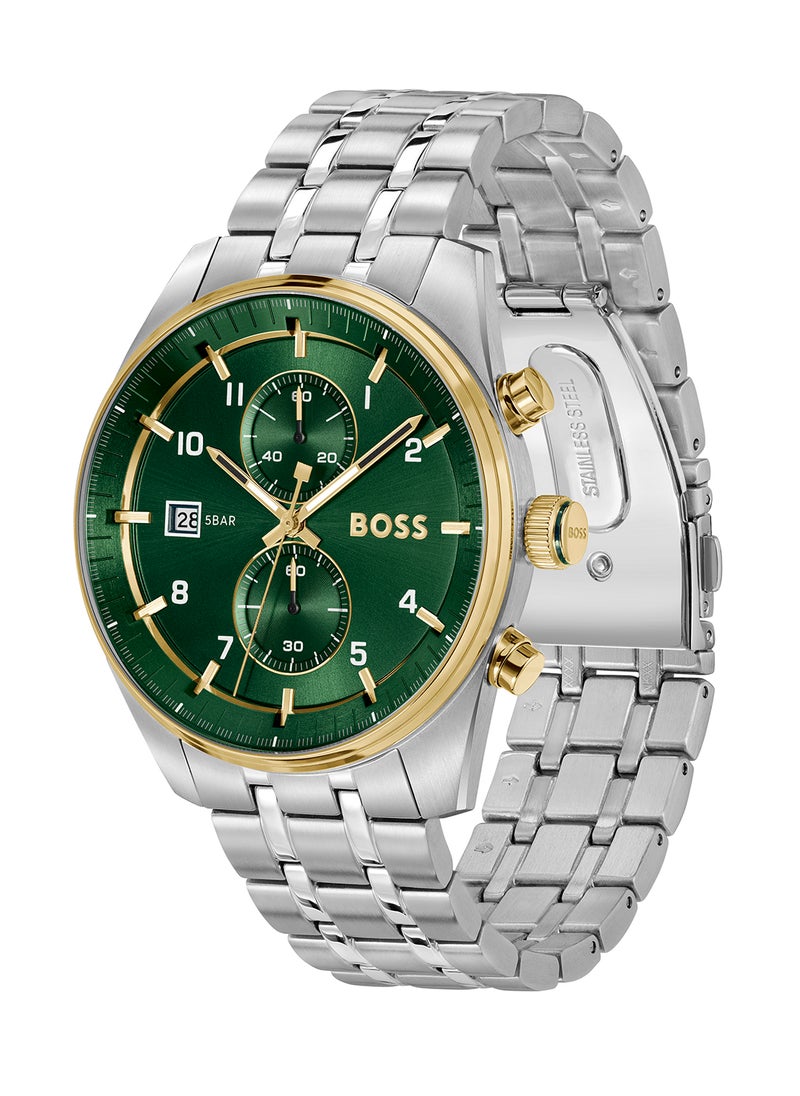 HUGO BOSS ساعة يد رجالية بكس ケース أخضر بتقنية كرونوغراف من هوجو بوس - 1514195  - Image 1