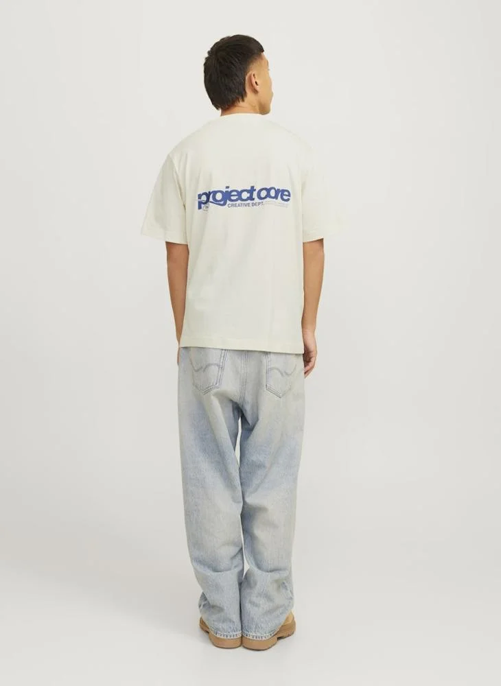 JACK & JONES Back Print  Short Sleeve Crew Neck T-Shirt