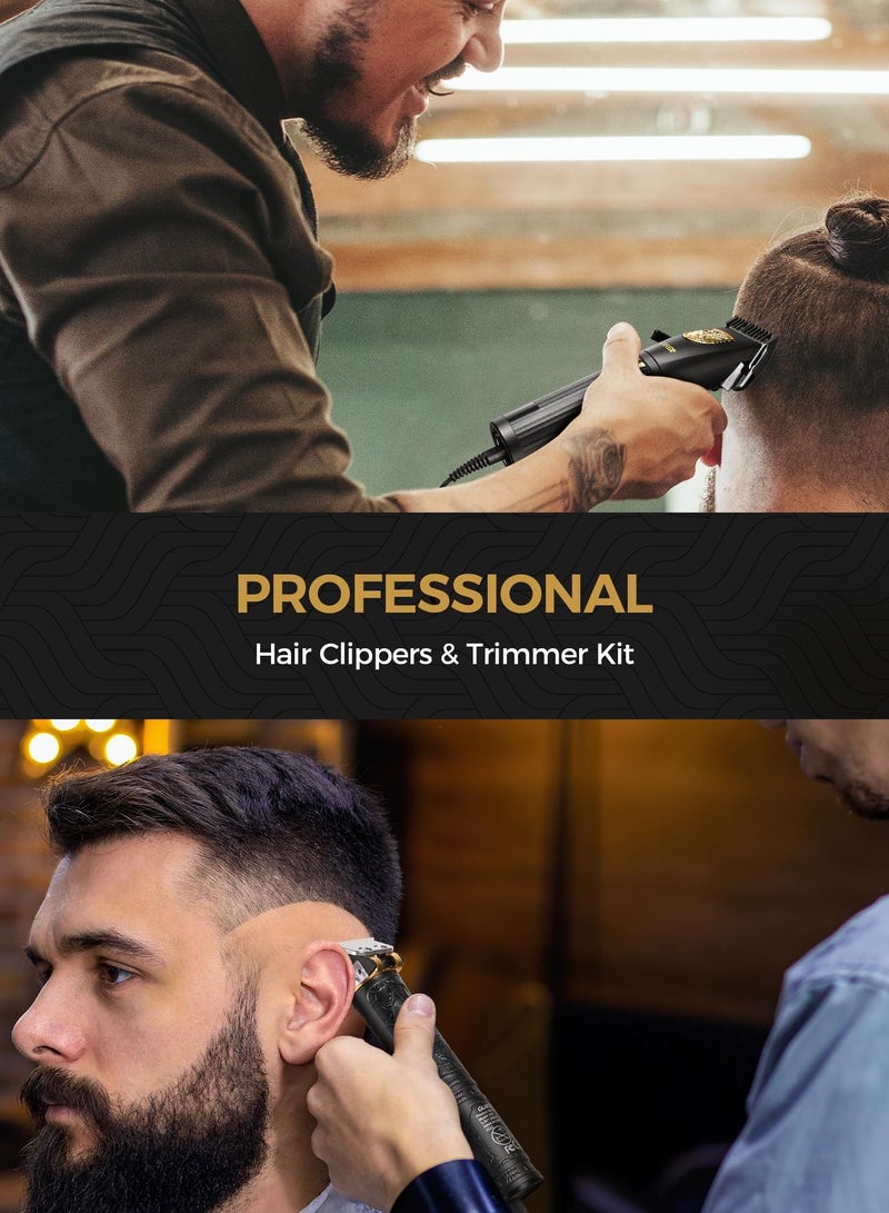 GLAKER Men's Cordless Hair Clippers & Trimmer Kit - Professional Barber Grade with LED Display, 15 Adjustable Guide Combs, Rechargeable Hair Cutting Kit for Men, Beard Trimmer & Grooming - Image 4