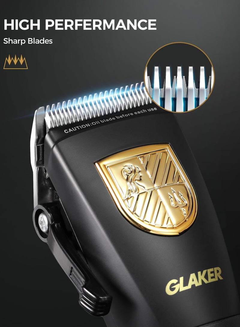 GLAKER Men's Cordless Hair Clippers & Trimmer Kit - Professional Barber Grade with LED Display, 15 Adjustable Guide Combs, Rechargeable Hair Cutting Kit for Men, Beard Trimmer & Grooming - Image 5
