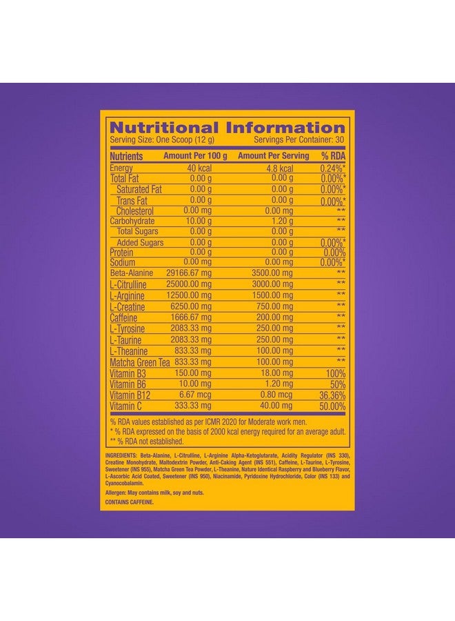 GNC Pro Performance Pre-Workout | 360 gm | 30 Servings | Boosts Energy & Endurance | Improves Focus | Revs Up Recovery | 1.5g L-Arginine | 3.5g Beta-Alanine | 0.2g Caffeine | Blue Raspberry - Image 5
