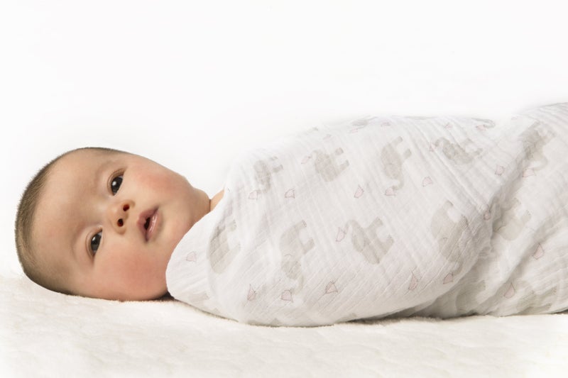 SwaddleDesigns Marquisette Receiving Swaddle Blanket for Baby Boys & Girls, Soft Premium Cotton Muslin, Best Shower Gift, Elephant and Pastel Pink Chickies, Parent Picks Award Winner - Image 3