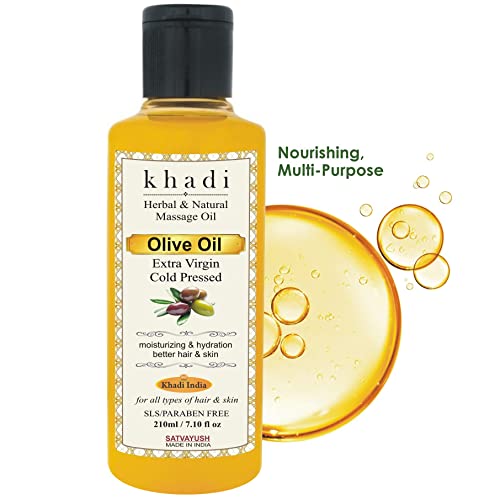 Satvayush Khadi Extra Virgin Olive Oil Organic Cold Pressed Pure & Natural For Hair & Skin Nourishment - 210 ml - Image 3