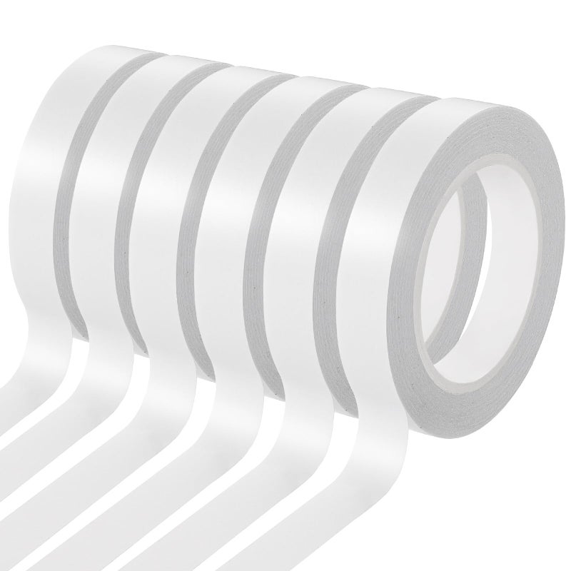 YLJOXR 6 Rolls Double Sided Tape for Crafts, Strong Double-Sided Tape, Artist Tape, Double-Sided Adhesive Tape for Arts, Card Making, Scrapbooking Supplies, Gift Wrapping (0.4 in X 26.25Ft) - Image 1