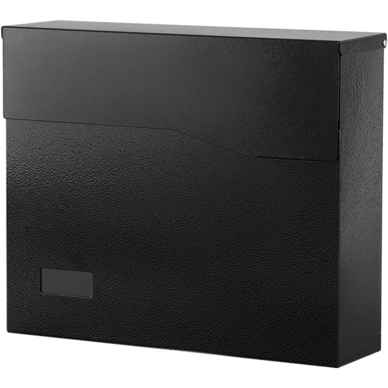 xydled Mailbox Wall Mount Mailboxes for Outside Large Capacity Steel Hanging Metal Mailbox Modern Post Box Black146x122x41