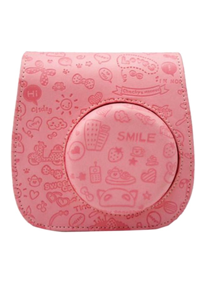NIBEMINENT Cartoon Camera Case Bag For Fujifilm Instax Mini 8 Pink - Image 1