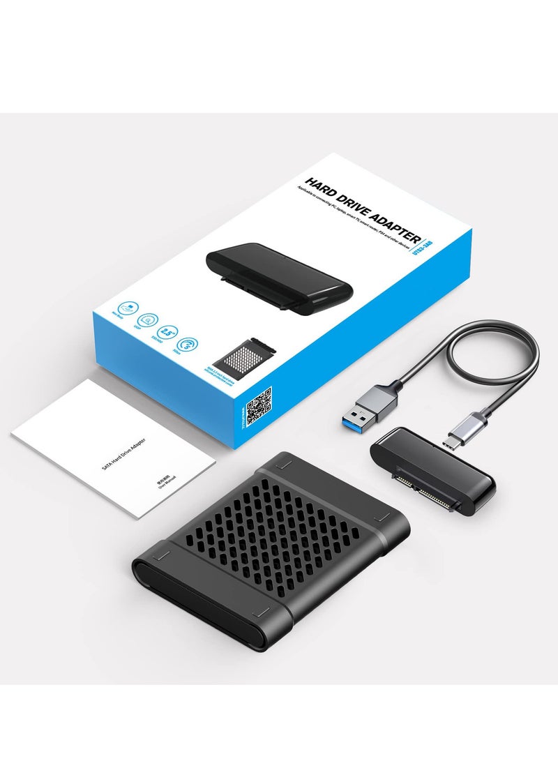 SATA USB Cable, 1.6 FT External USB 3.0 to SATA Hard Drive Adapter Converter, with Portable Silicone Case, Super Speed with UASP Accelerated, for 2.5 inch HDD/SSD Data Transfer (Support UASP), Black
