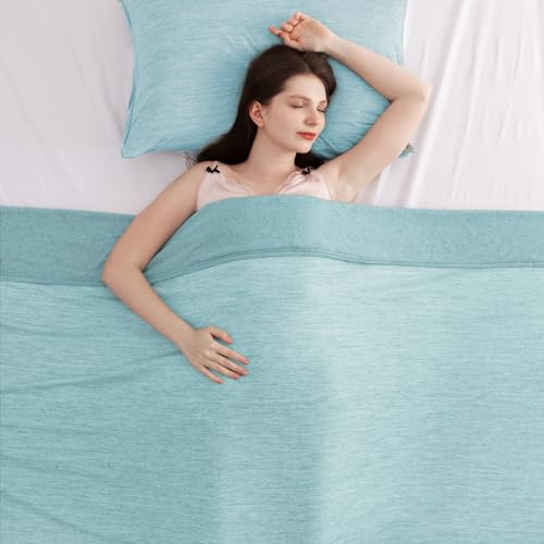 Elegear Revolutionary Cooling Blanket Throw Absorbs Heat to Keep Body Cool for Night Sweats, Arc-Chill 3.0 Cool Fiber Q-Max>0.5 for Hot Sleepers, Lightweight Summer Cold Blankets for Sleeping, Green - Image 1