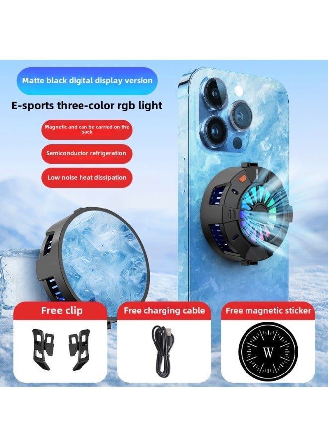 Magnetic Suction Mobile Phone Air Conditioner Heat Dissipation Back Clip Dazzle Color Electric Competition Chase Drama Live Strong Cold Ice Can't Drop Frame Radiator-Color:Semiconductor Cooling Model  - Image 4