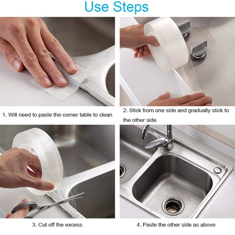 Abhaymart Caulk TapeWashable Adhesive Caulk Strip Self Waterproof Repair Tape for Bathtub Bathroom Kitchen Sink Basin Edge Shower Toilet Kitchen and Wall Mildew Sealing3 Meter - Image 3