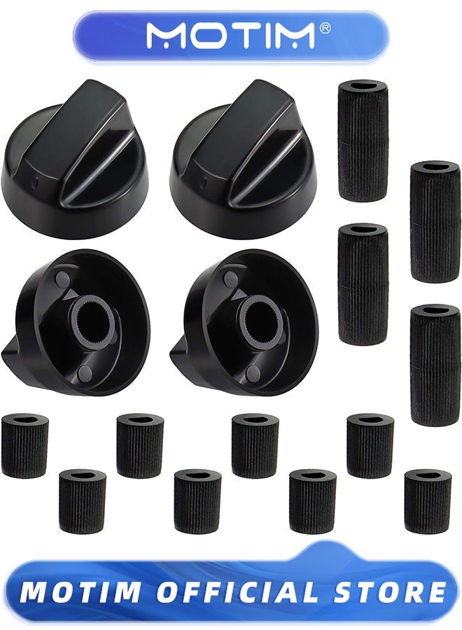 Motim 4 Pack Universal Control Knobs Replacement with 12 Adapters for Oven Stove Range  - Image 1