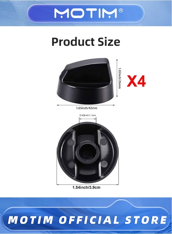 Motim 4 Pack Universal Control Knobs Replacement with 12 Adapters for Oven Stove Range  - Image 2
