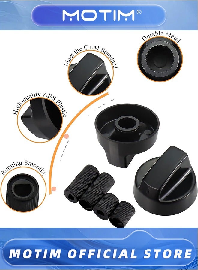 Motim 4 Pack Universal Control Knobs Replacement with 12 Adapters for Oven Stove Range  - Image 4