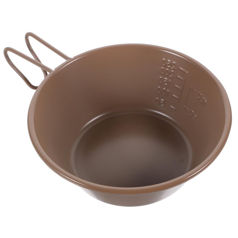304 Stainless Steel Camping Bowl With Handle Portable Outdoor Soup Bowl For Hiking Travel Khaki - Image 2