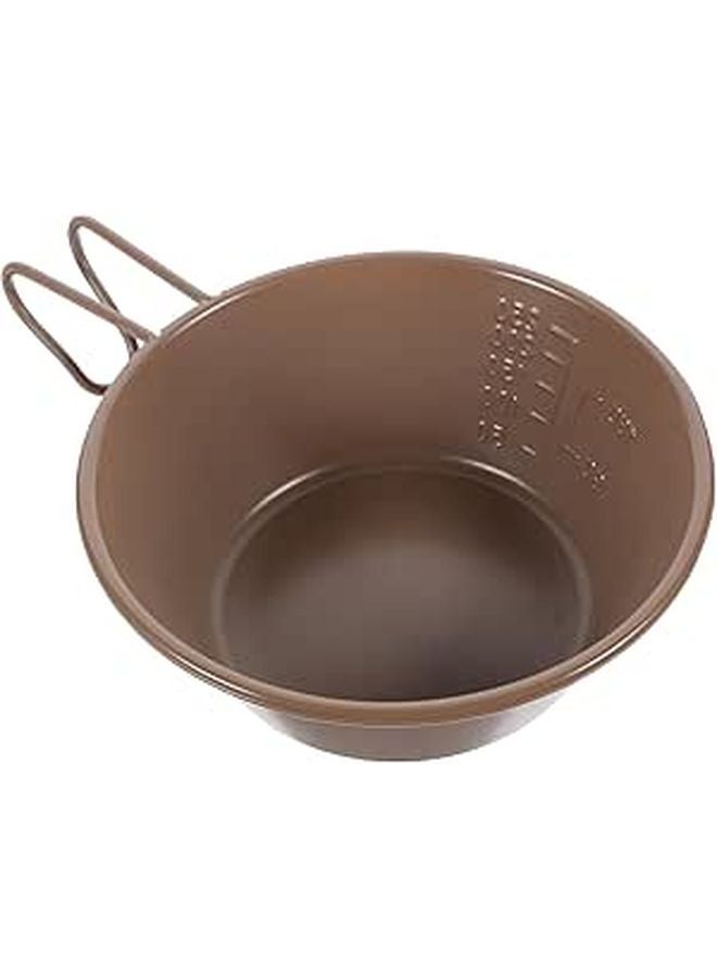 304 Stainless Steel Camping Bowl With Handle Portable Outdoor Soup Bowl For Hiking Travel Khaki - Image 1