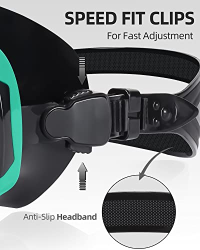 EverSport Swim Goggles Adult with Nose Cover for Women Men No Leak, Anti-Fog Clear Wide View Diving Mask Open Water Pool Swimming Goggles Silicone Shower Goggles Youth Snorkel Junior Nose Goggles - Image 5