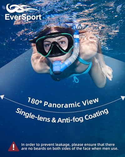 EverSport Swim Goggles Adult with Nose Cover for Women Men No Leak, Anti-Fog Clear Wide View Diving Mask Open Water Pool Swimming Goggles Silicone Shower Goggles Youth Snorkel Junior Nose Goggles - Image 2