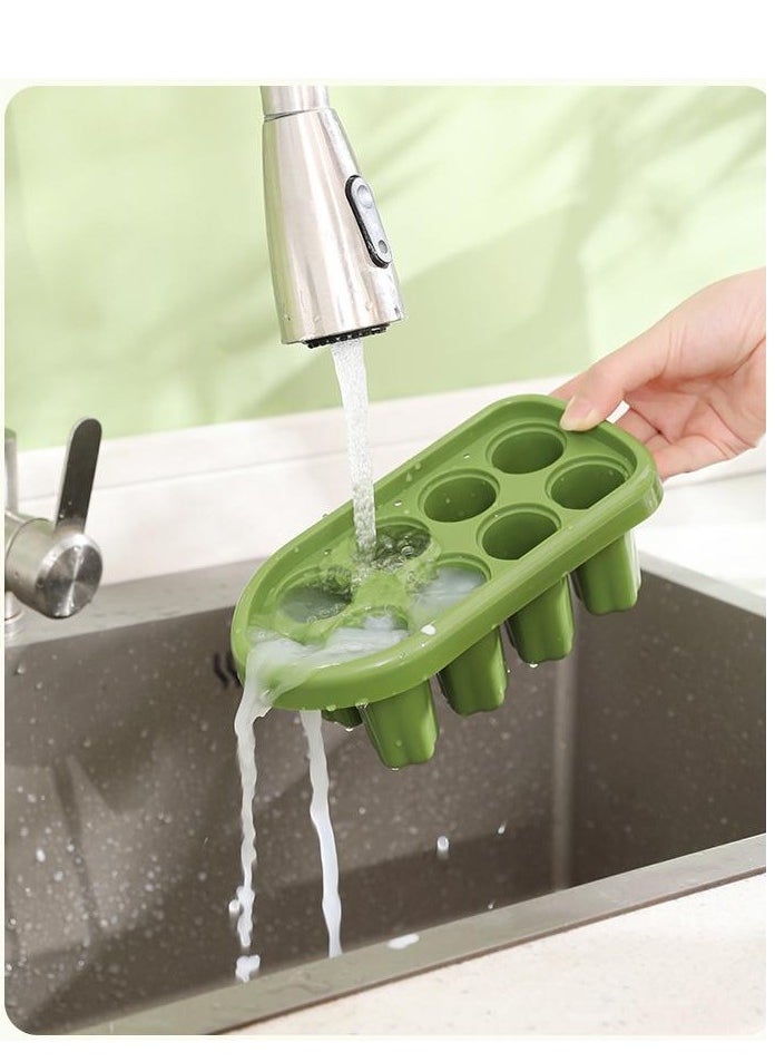 ROEIEIS - 8 Pcs Silicone Popsicle Molds with Sticks & Drip Guards, BPA-Free, Reusable & Easy Release Ice Pop Maker - Image 1