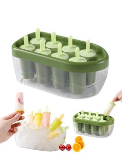 ROEIEIS 8 Pcs Silicone Popsicle Molds with Sticks & Drip Guards, BPA-Free, Reusable & Easy Release Ice Pop Maker  - Image 1