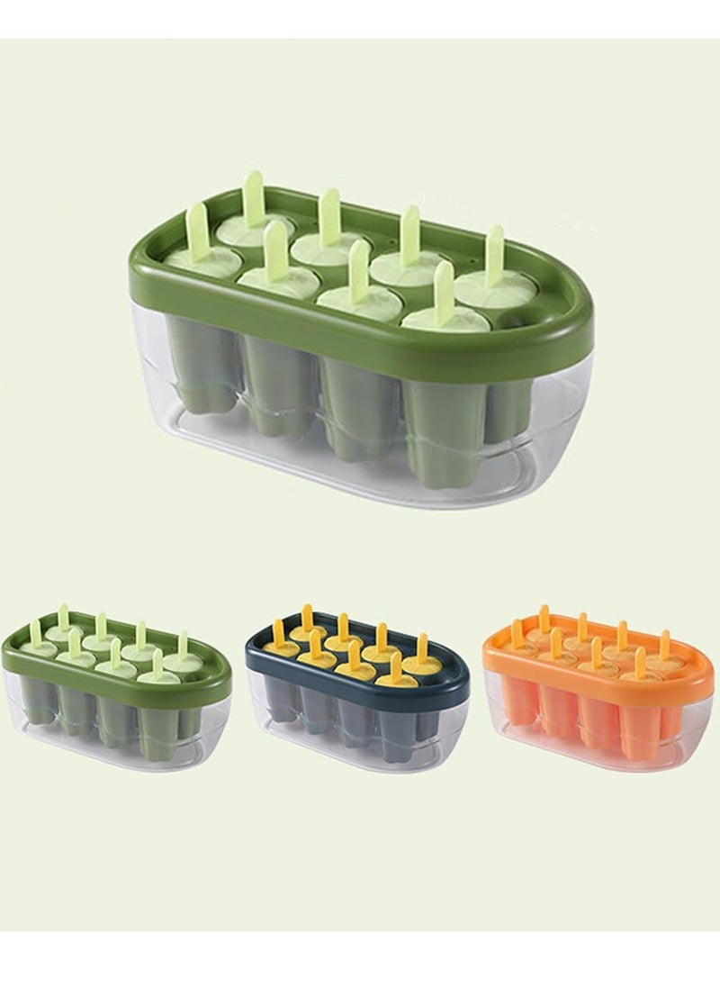 ROEIEIS - 8 Pcs Silicone Popsicle Molds with Sticks & Drip Guards, BPA-Free, Reusable & Easy Release Ice Pop Maker - Image 1