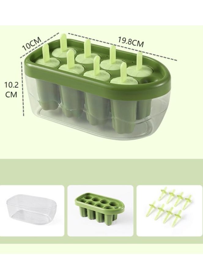 ROEIEIS - 8 Pcs Silicone Popsicle Molds with Sticks & Drip Guards, BPA-Free, Reusable & Easy Release Ice Pop Maker - Image 1