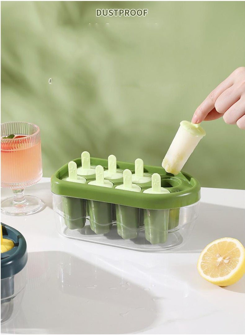 ROEIEIS - 8 Pcs Silicone Popsicle Molds with Sticks & Drip Guards, BPA-Free, Reusable & Easy Release Ice Pop Maker - Image 1