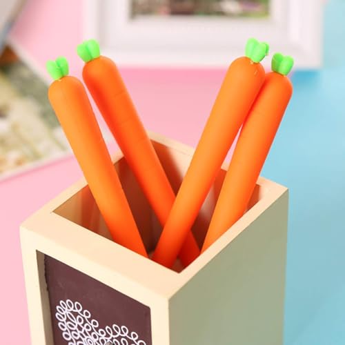 Halloluck 24 Pcs Carrot Gel Ink Pen Cute Silicone Roller Ball Pen for Office Supplies,Drawing Pen Gifts Stationery Supplies - Image 5