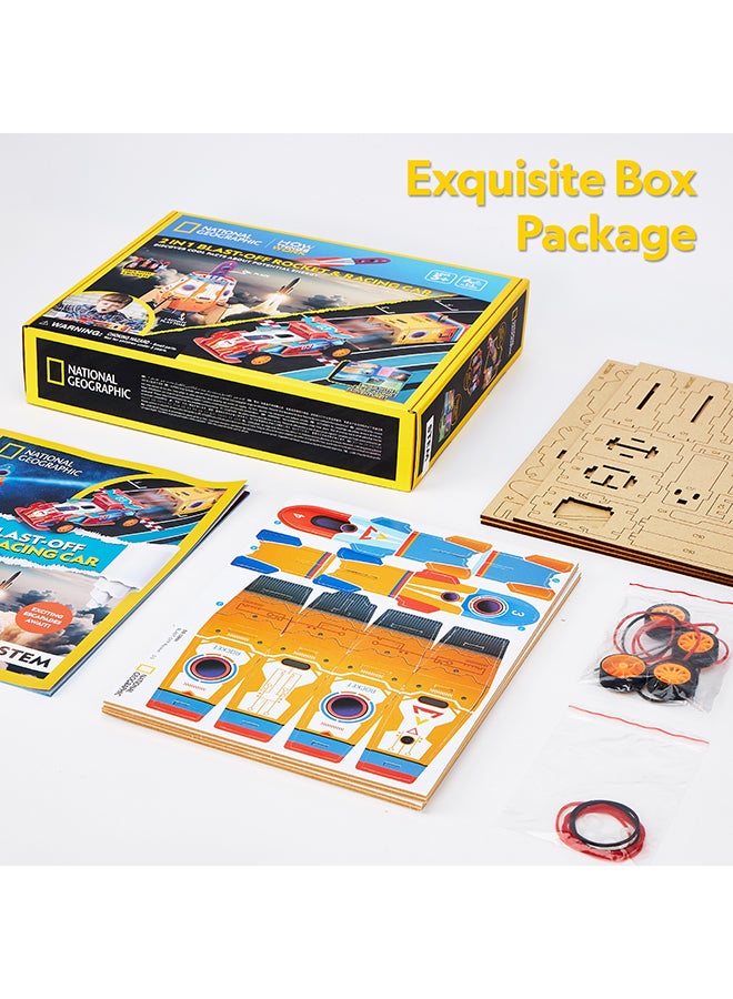 CubicFun 3D Puzzle 2In1 Blast-Off Rocket & Racing Car 59-Pieces by Cubic Fun, STEM Learning, Build Things with Read-Along Adventure, Educational Puzzle, Learn & Fun Toys, For Kids 5 Years+ - Image 4