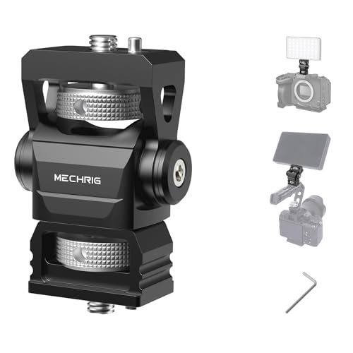 Mechrig Camera Monitor Mount with 14 Screw Aluminum Field Monitor Mount for Video Light Microphone Cage Field Monitor Holder 360 Swivel 180 Tilt Damping 11lb Load Capacity 63144 - Image 1