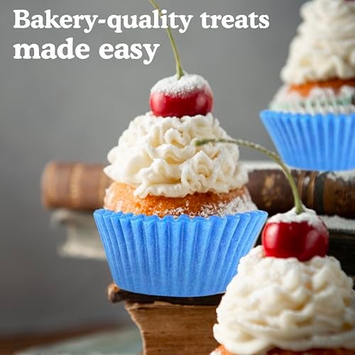 Regency Wraps Greaseproof Professional Grade Baking Cups, Pack of 40, Standard Liners, Light Blue Solid, for Cupcakes, Muffins, Candy, Non Stick - Image 5
