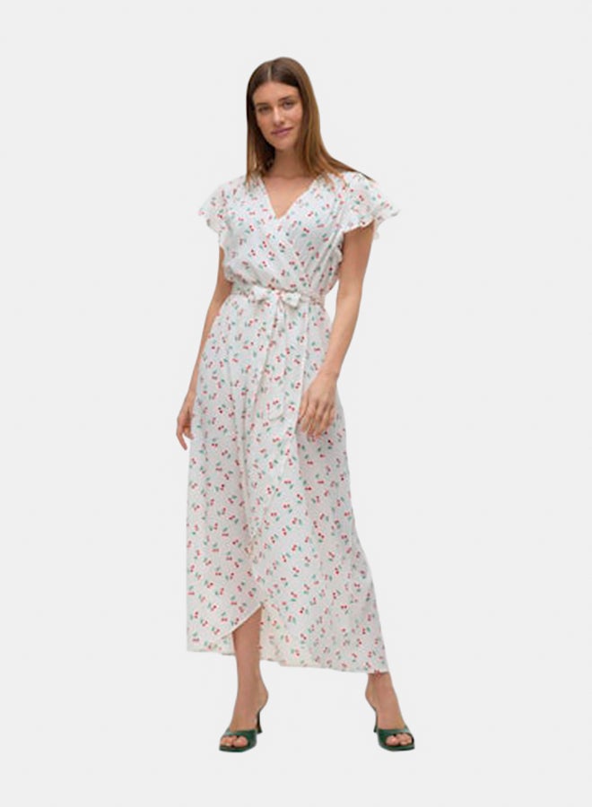 VERO MODA VERO MODA Womens Page S/L Long Wrap Dress  - Image 1