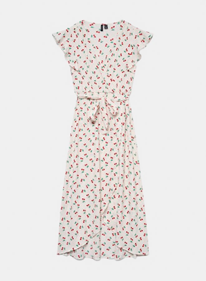 VERO MODA VERO MODA Womens Page S/L Long Wrap Dress  - Image 5