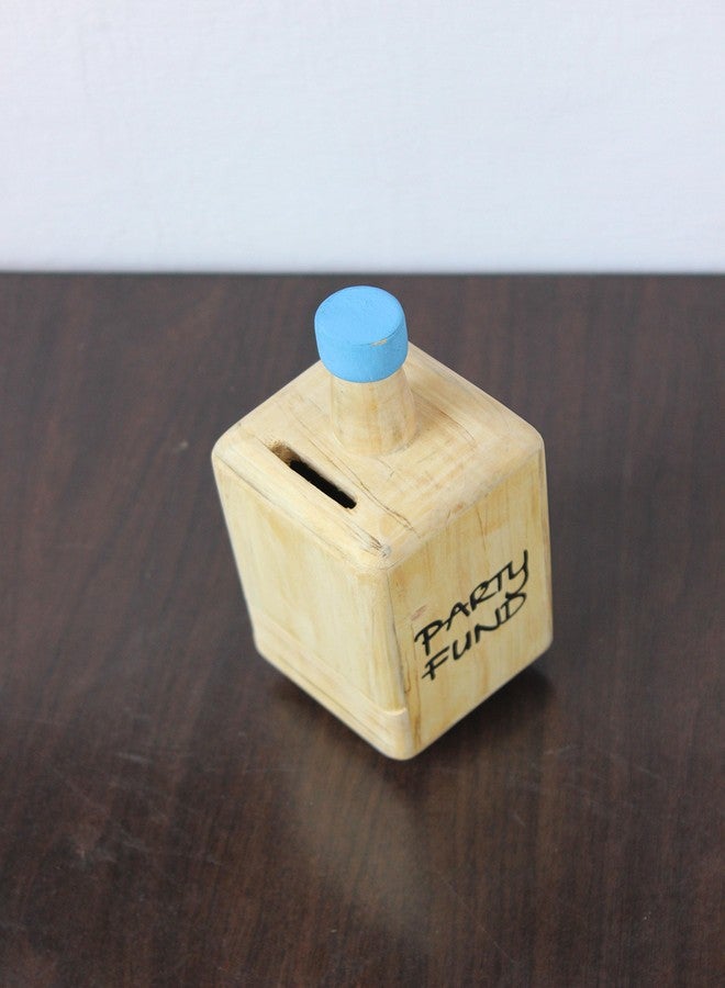 IVEI Smart Bottle Shaped Wooden Piggy Bank - Party Fund - Party Savings Bank - Coin Bank Box for Adults (Blue) - Image 4