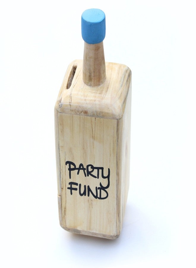 IVEI Smart Bottle Shaped Wooden Piggy Bank - Party Fund - Party Savings Bank - Coin Bank Box for Adults (Blue) - Image 1