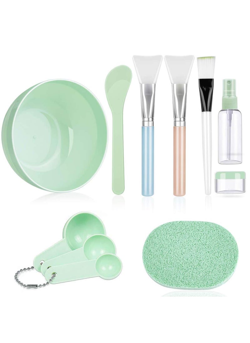 anezus Face Mask Mixing Bowl Set Anezus 11 Pcs DIY Facemask Mixing Tool Kit with Facial Mask Bowl Stick Spatula Silicone Brush Spray Bottle Puff Soaking Bottle Gauges 