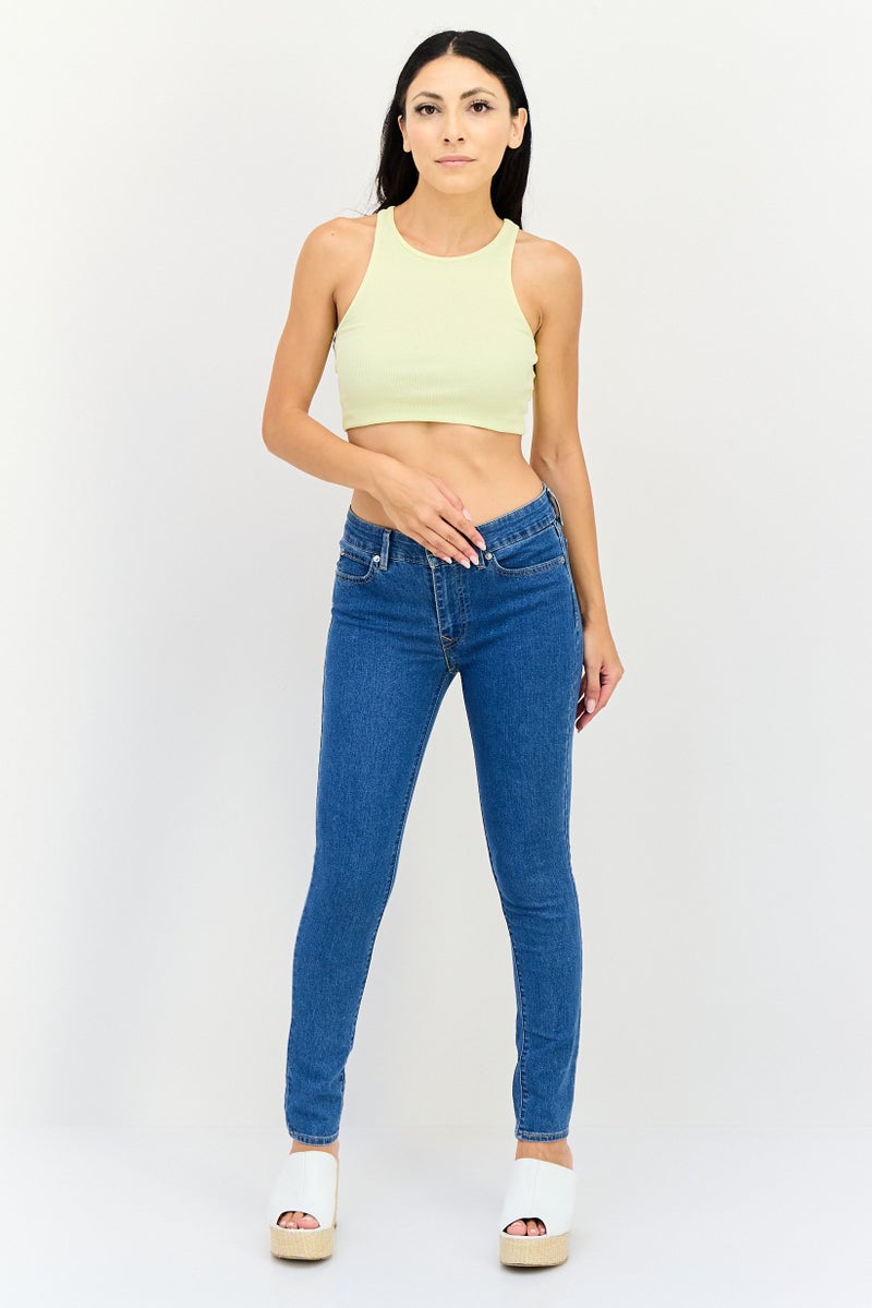 Levi's Women Skinny Fit Washed Stretchable Jeans, Blue - Image 4