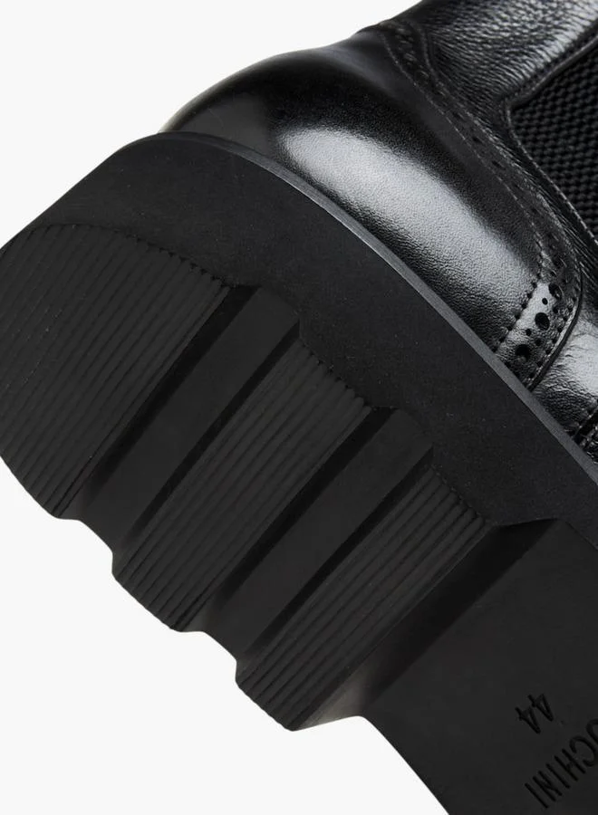 دوتشيني بوت تشيلسي رجالي سادة سهل الارتداء مع شريط سحب