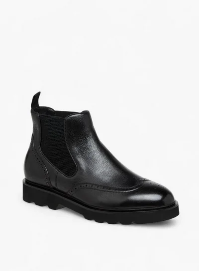 دوتشيني بوت تشيلسي رجالي سادة سهل الارتداء مع شريط سحب