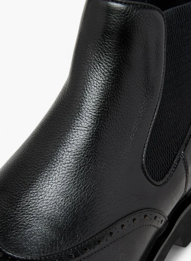 دوتشيني بوت تشيلسي رجالي سادة سهل الارتداء مع شريط سحب