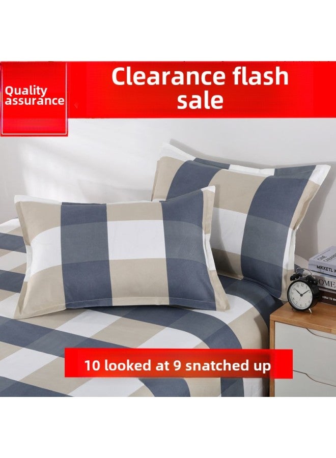 Special Offer 100 Skin-friendly Pillowcase A Pair Of Net Red Lovers Adult 48-Color:Plaid Tone-Specifications:Special Offer: Buy One Get One Free  - Image 1