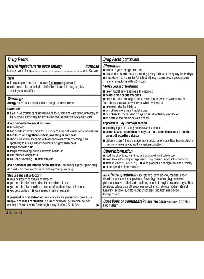 GOODSENSE - GoodSense Lansoprazole Delayed Release Orally Disintegrating Tablets 15 mg, Acid Reducer, Strawberry Flavor, 42 Count - Image 1