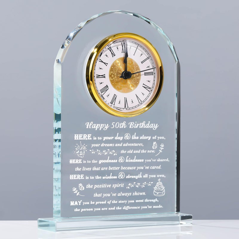 Movdyka 50th Birthday Gifts for Women Men  Crystal Clock Gifts Personalized 1974 50 Year Old Birthday Present for Her Him  Happy 50th Birthday Gifts Ideas for Mom Dad Unique