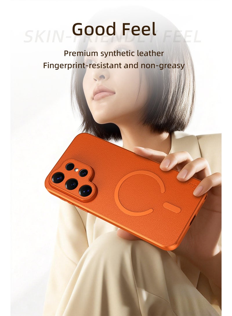 Samsung Galaxy S26 Ultra 5G Phone Case, Magnetic, MagSafe Compatible, Shockproof, Orange - Image 5